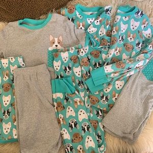 2 Sets of Pajamas Featuring Cute Dogs